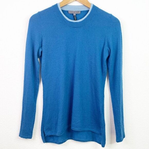 Quinn Women’s Blue Crewneck 100% Cashmere Sweater Size S - Picture 1 of 8